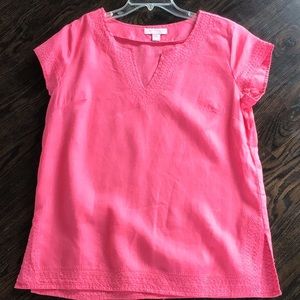 Pink linen blouse